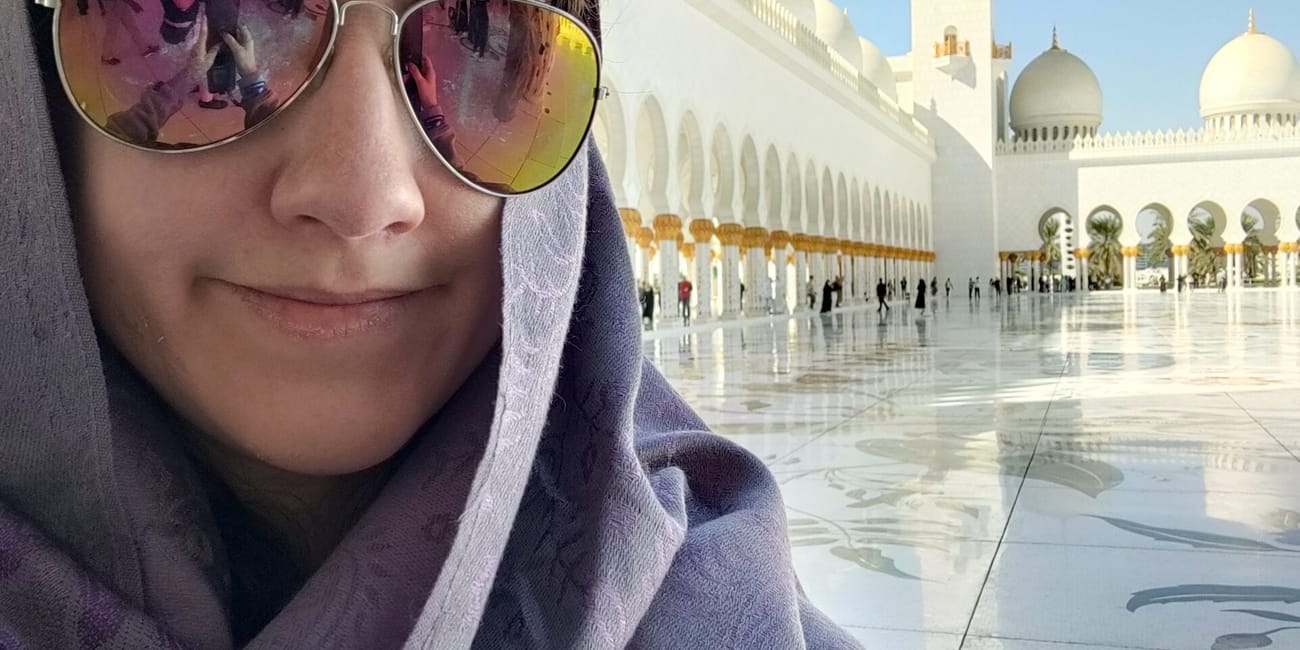 Selfie przy wielkim meczecie szejka zajida w abu zabi