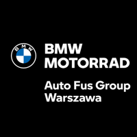 Logo bmw motorrad auto fus group warszawa na czarnym tle