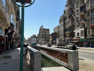 Cairo metro entrance on a busy street in egypt