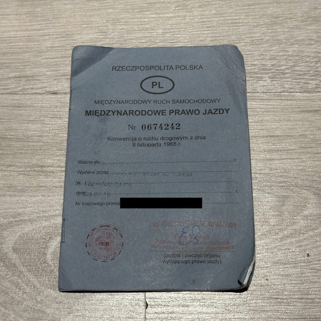 Polskie międzynarodowe prawo jazdy z 1968 r.