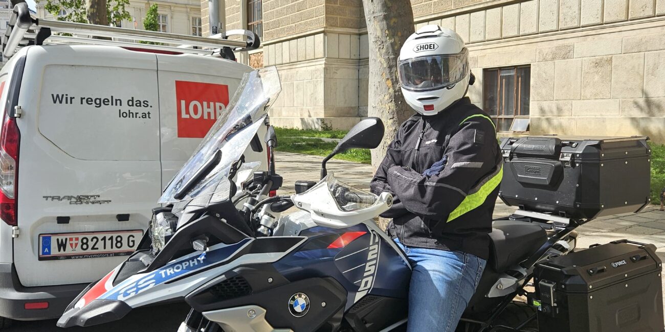 Austria, Vienna Photos of city with motorcycle