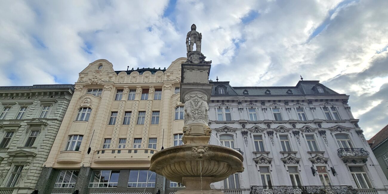 Slovakia, Bratislava Roland Fountain