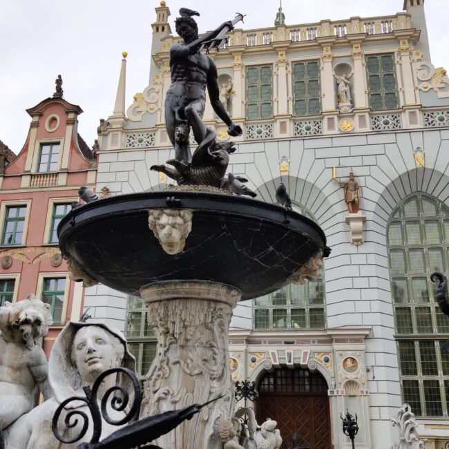 Poland, Gdansk Maximilian Fountain