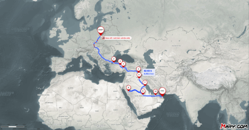 Desert horizons, route map