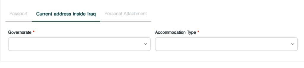 Iraq, visa portal details of person