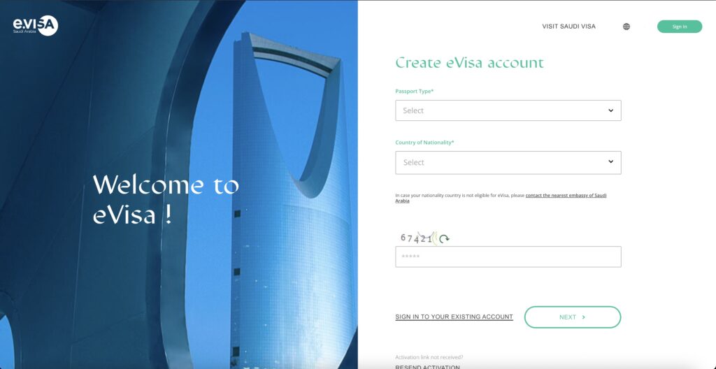 Saudi arabia, visa portal register