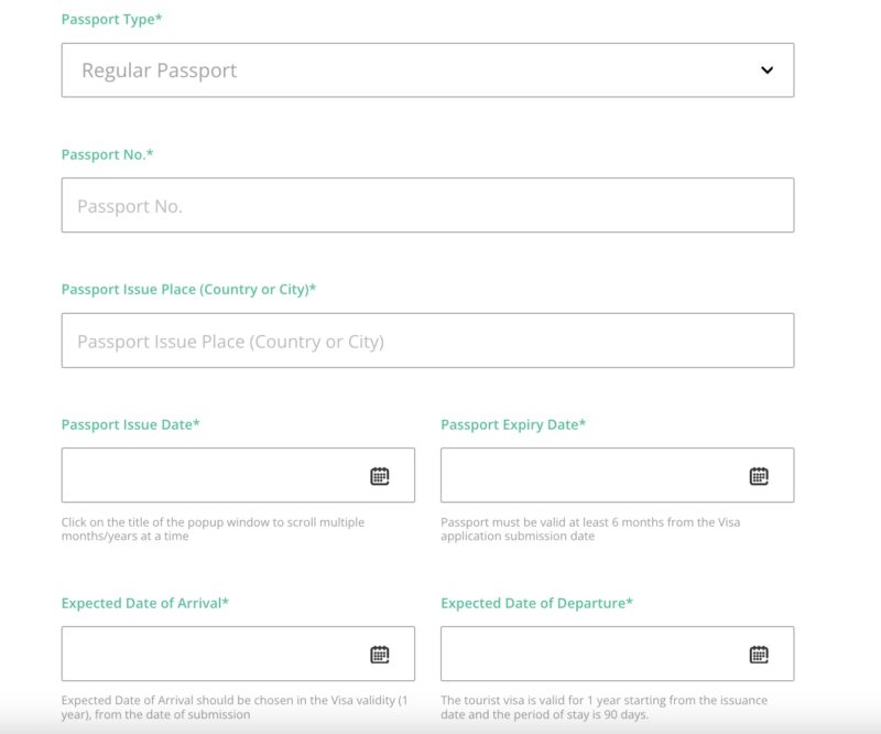 Saudi arabia, visa portal personal details