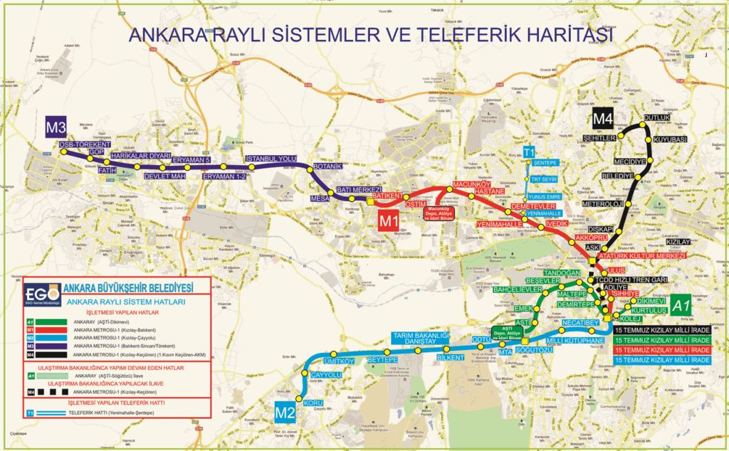 Turkey, ankara metro map