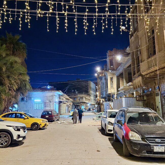 Iraq, baghdad street roads in city