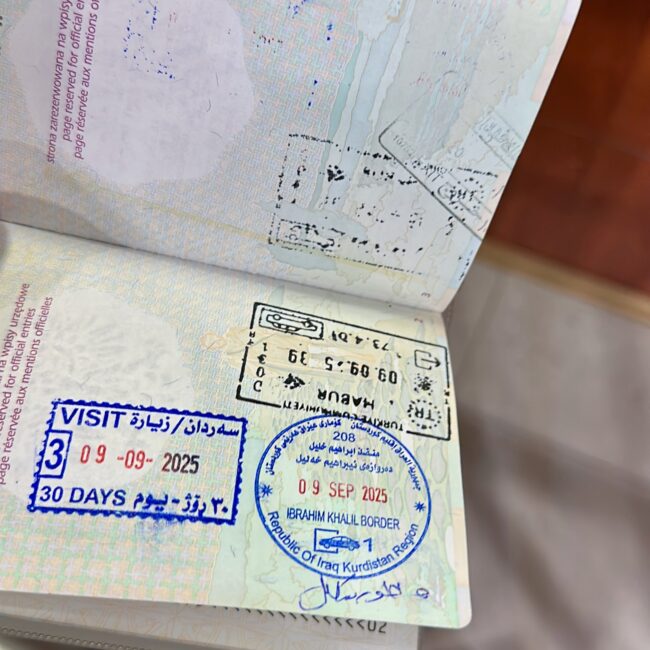 Iraq, kurdistan stamps in passport
