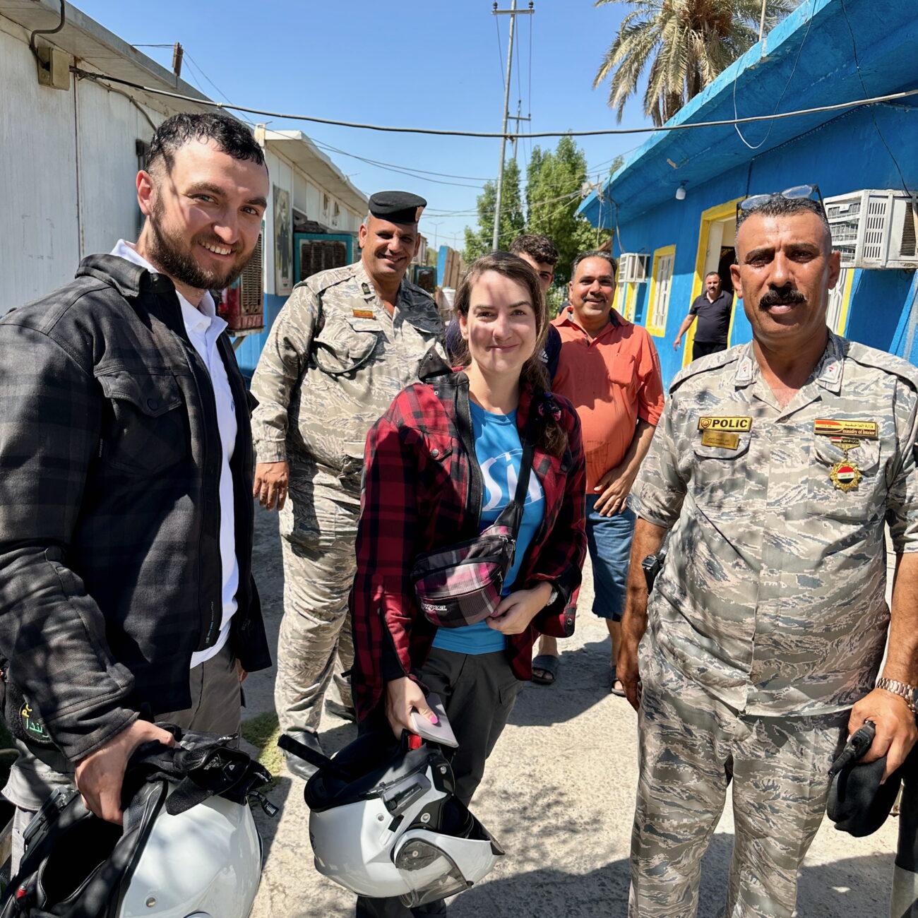 Iraq, baghdad photo with police in babylon