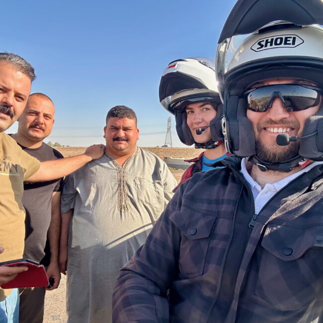 Iraq, baghdad photo with policeman on road