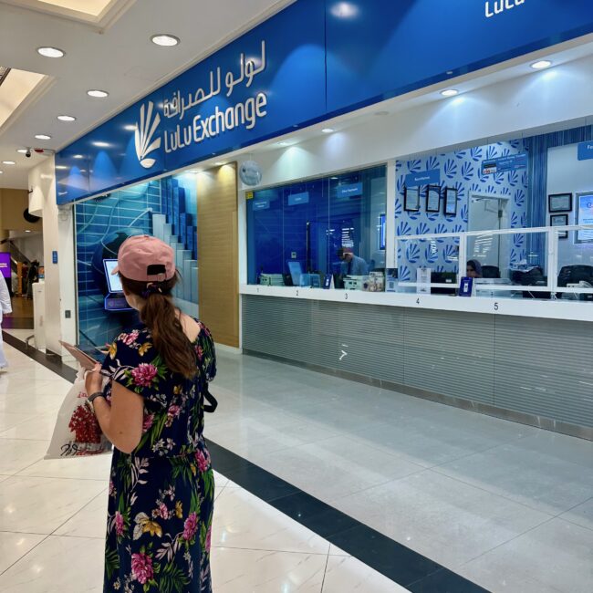 Oman, muscat exchange office in shopping mall