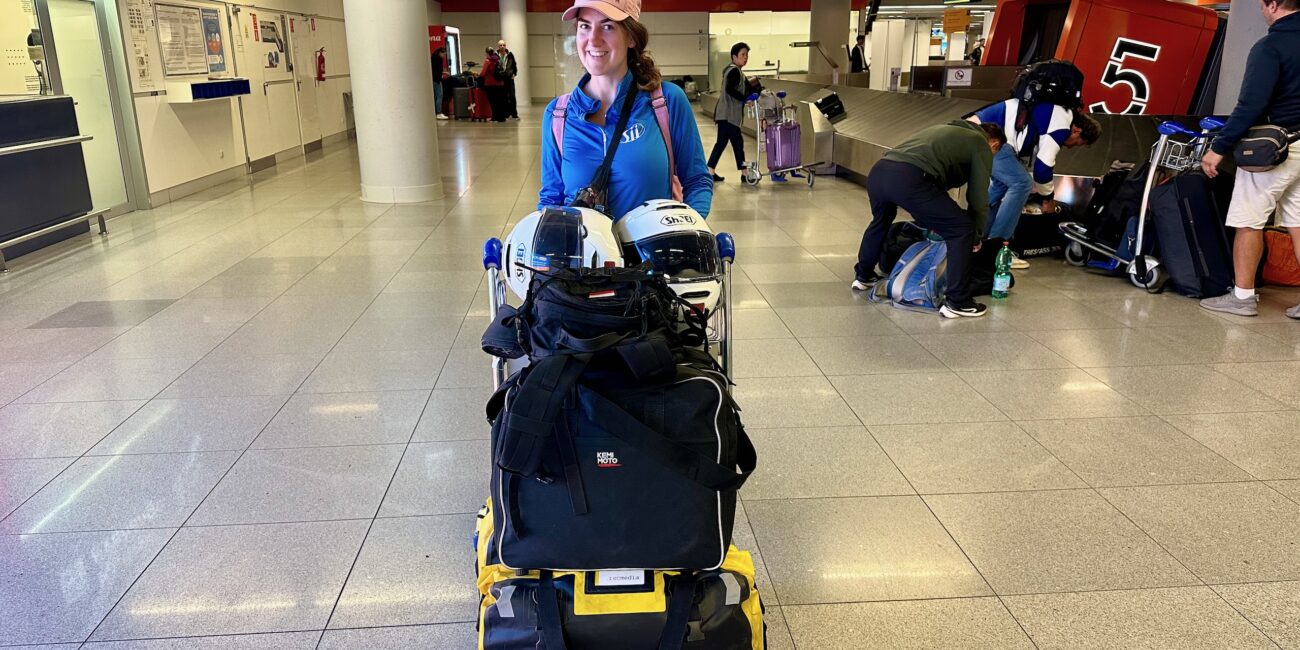 Poland, warsaw airport jadzia with our luggages
