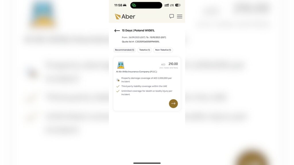 Uae aber, insurance system - step 6